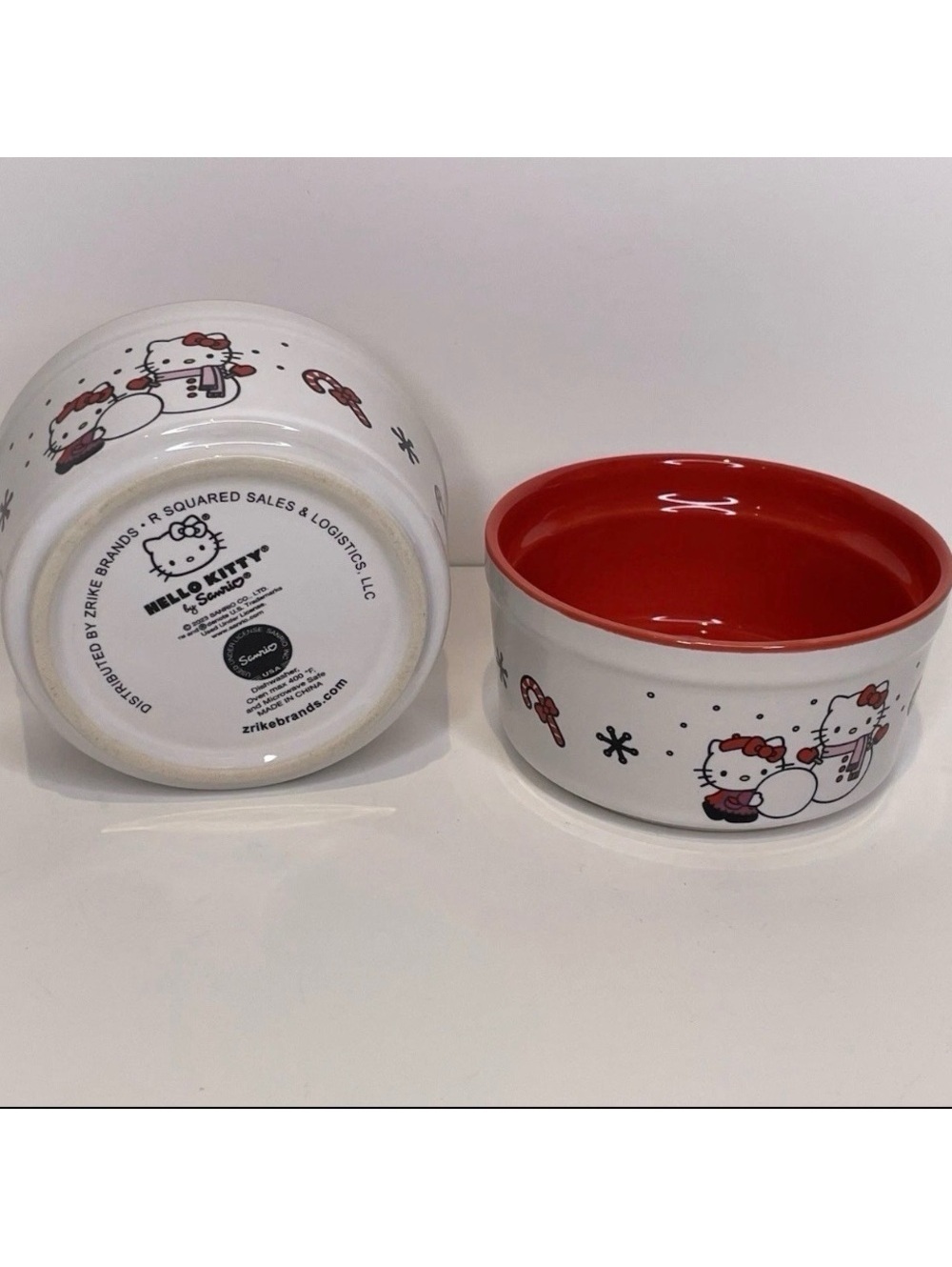 Hello Kitty Red and White Ceramic Ramekin Set